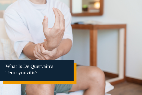 man having De Quervain’s Tenosynovitis due to repetitive stress